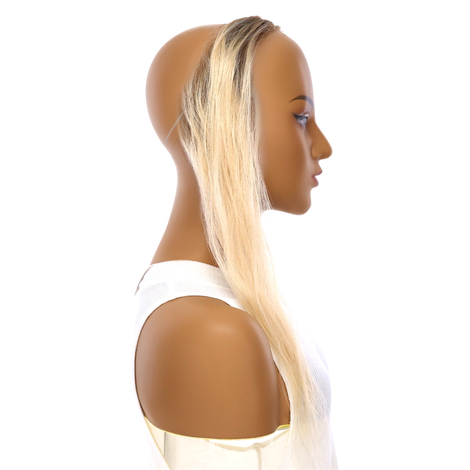 16" Hairline Topper #Warm Platinum Blonde Wavy