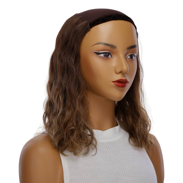 16" HatFall Wig Medium Brown Balayage Wavy