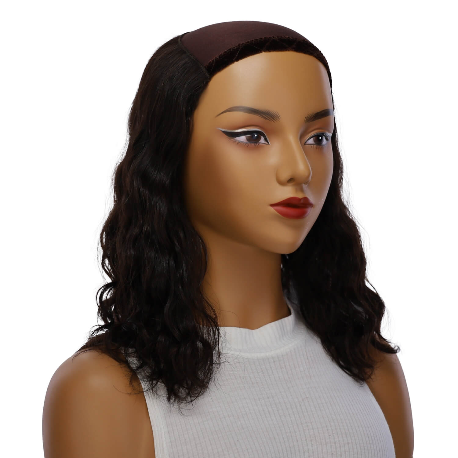 16" HatFall Wig Soft Black Wavy