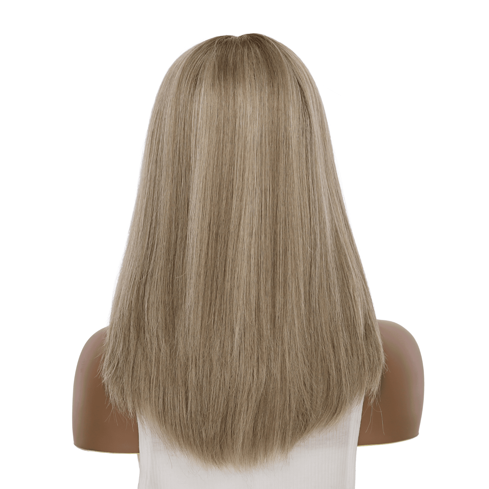 16" Ponytail Silk Part Wig Ash Blonde