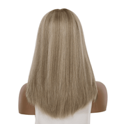 16" Ponytail Silk Part Wig Ash Blonde