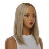 16" Ponytail Silk Part Wig Ash Blonde