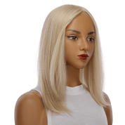16" Ponytail Silk Part Wig Beige Blonde w/ No Rooting