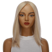 16" Ponytail Silk Part Wig Beige Blonde w/ No Rooting
