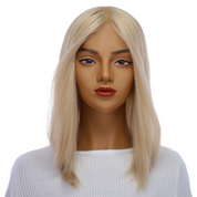 16" Ponytail Silk Part Wig Beige Blonde w/ No Rooting