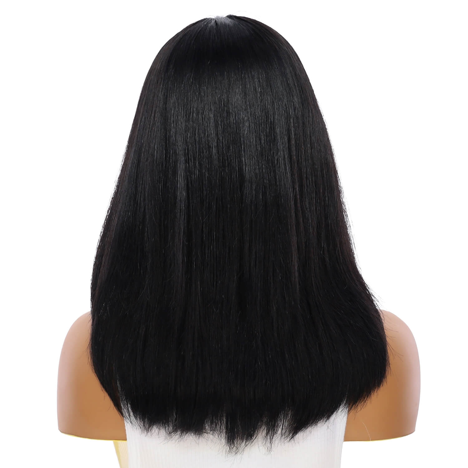 16" Ponytail Silk Part Wig Jet Black