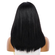 16" Ponytail Silk Part Wig Jet Black