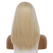16" Ponytail Silk Part Wig Platinum Blonde 2.0