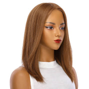 16" Ponytail Silk Part Wig Copper