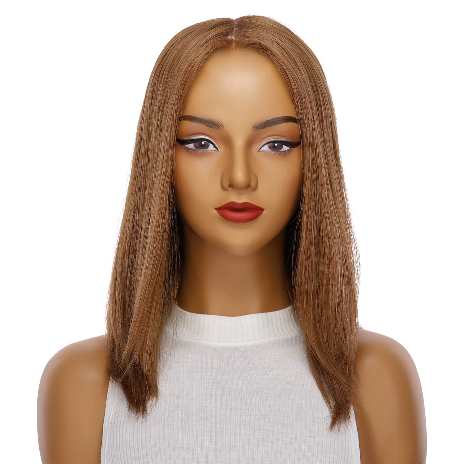 16" Ponytail Silk Part Wig Copper