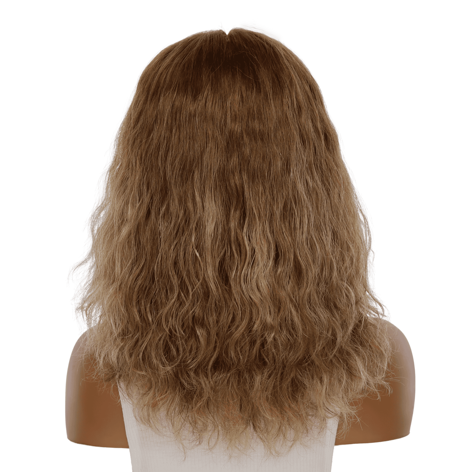 16" Ponytail Silk Part Wig Light Brown Babylight Wavy