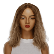 16" Ponytail Silk Part Wig Light Brown Babylight Wavy