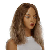 16" Ponytail Silk Part Wig Light Brown Babylight Wavy