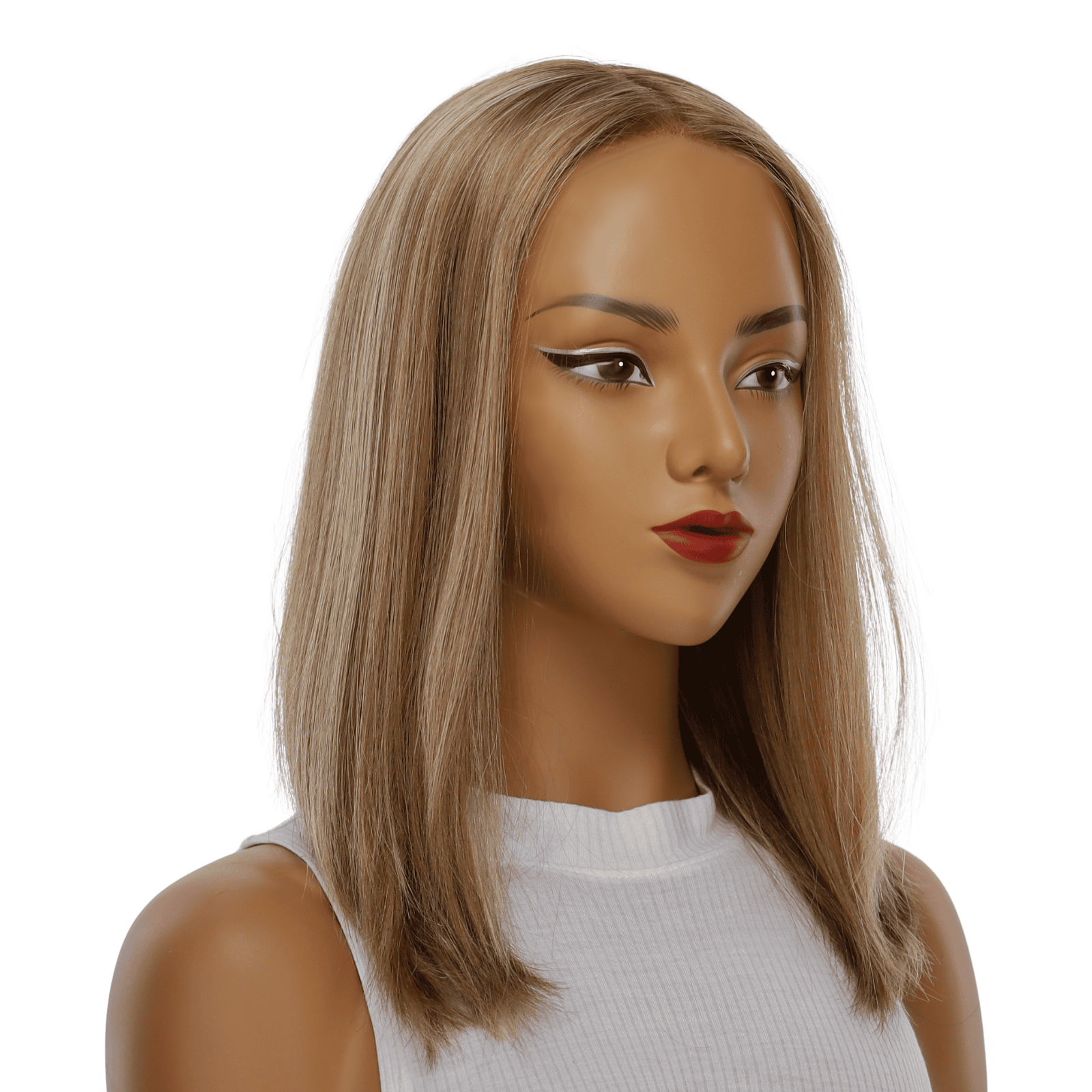 16" Ponytail Silk Part Wig Medium Blonde