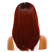 16" Ponytail Silk Part Wig Merlot Red