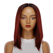 16" Ponytail Silk Part Wig Merlot Red