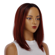 16" Ponytail Silk Part Wig Merlot Red
