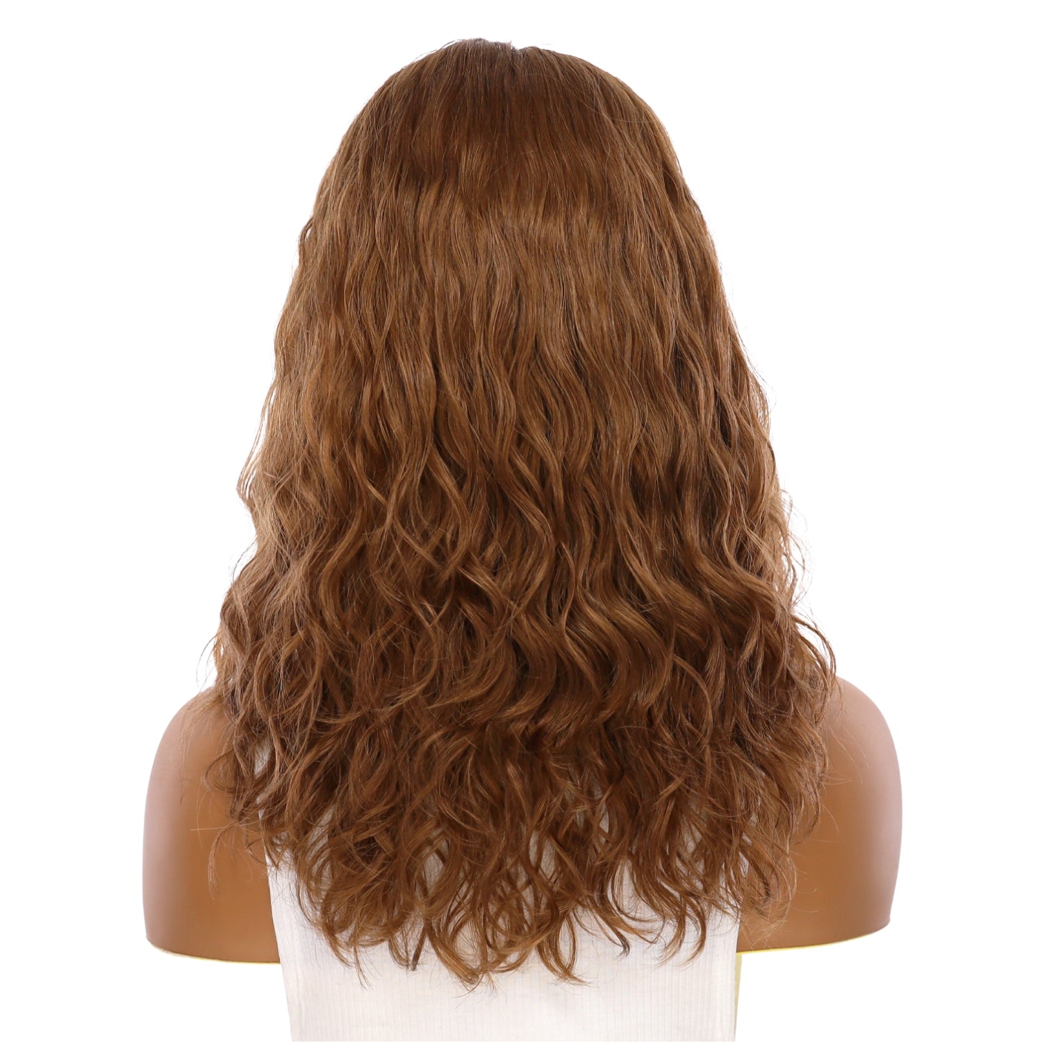16" Ponytail Silk Part Wig Strawberry Blonde Wavy