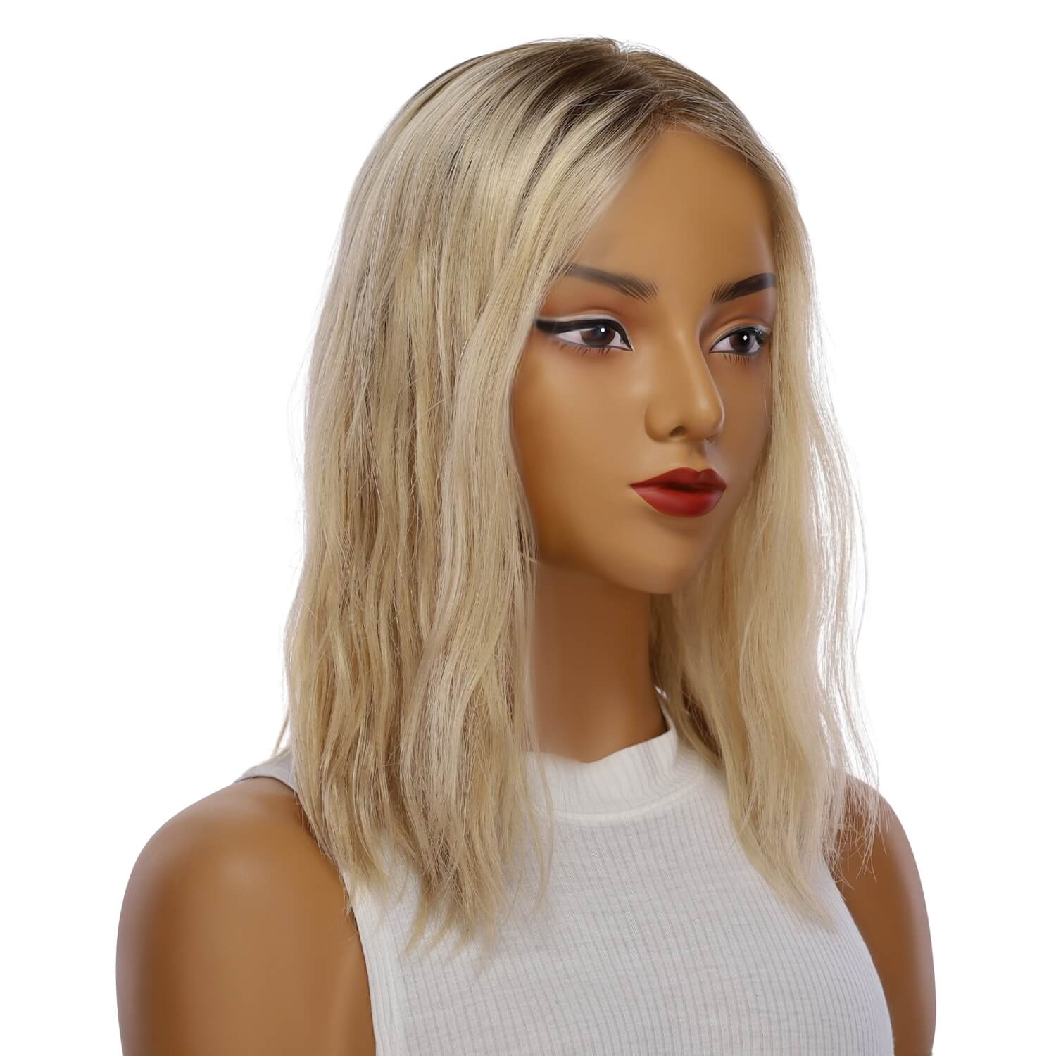 16" Princess Silk Top Wig Beige Blonde Wavy