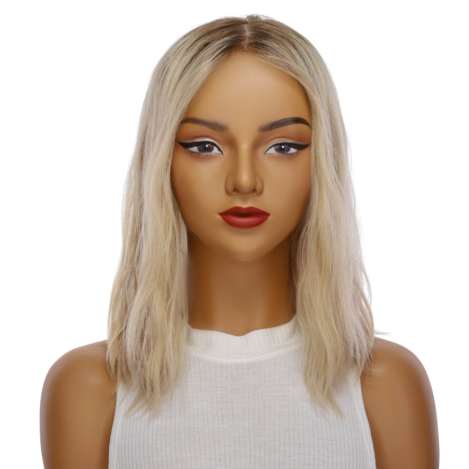 16" Princess Silk Top Wig Beige Blonde Wavy