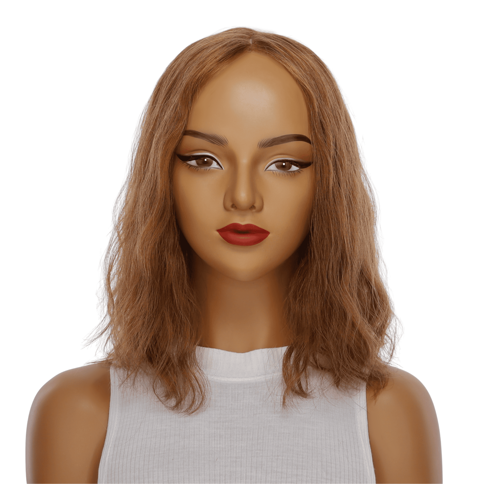 16" Princess Silk Top Wig Copper Wavy