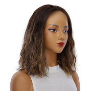 16" Princess Silk Top Wig Dark Brown Balayage Wavy