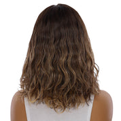 16" Princess Silk Top Wig Dark Brown Balayage Wavy