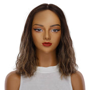 16" Princess Silk Top Wig Dark Brown Balayage Wavy