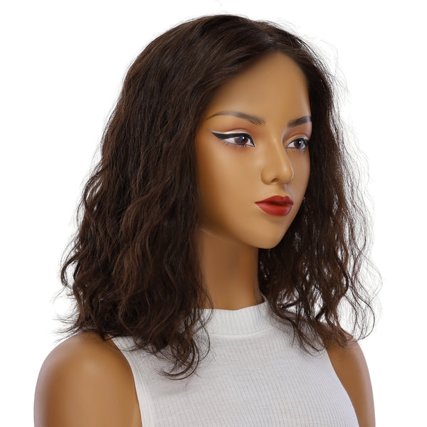 16" Princess Silk Top Wig Dark Brown Wavy