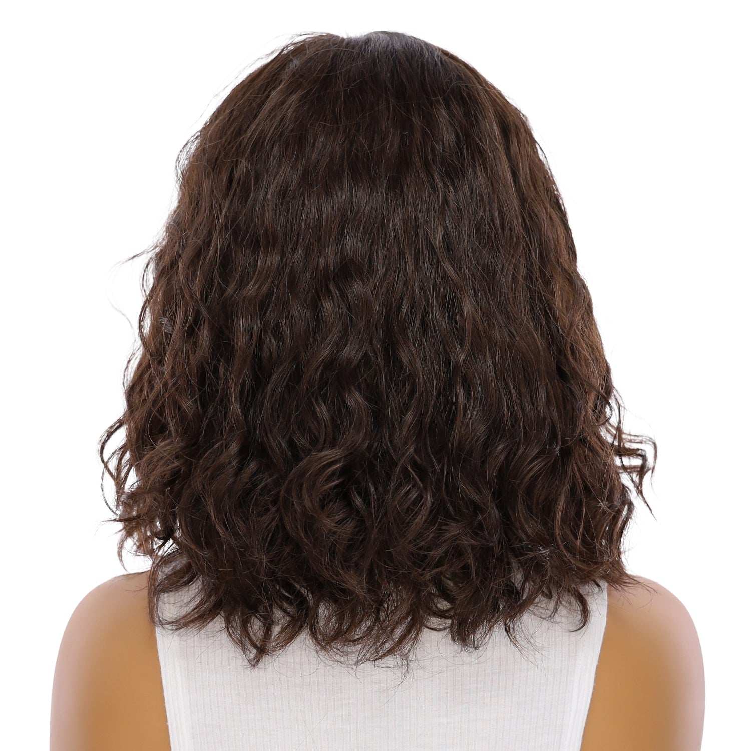 16" Princess Silk Top Wig Dark Brown Wavy