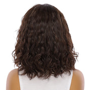 16" Princess Silk Top Wig Dark Brown Wavy