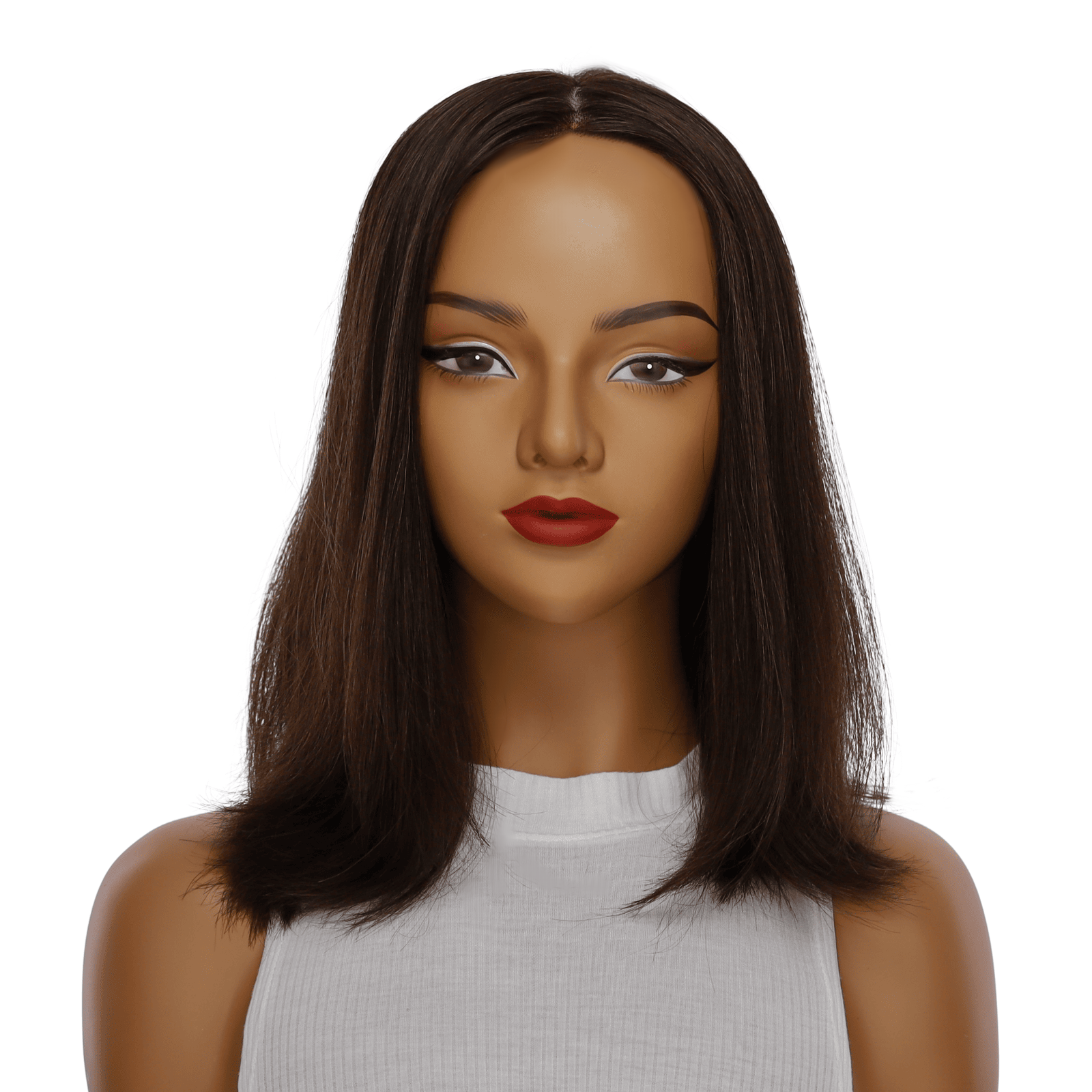 16" Princess Silk Top Wig Dark Brown
