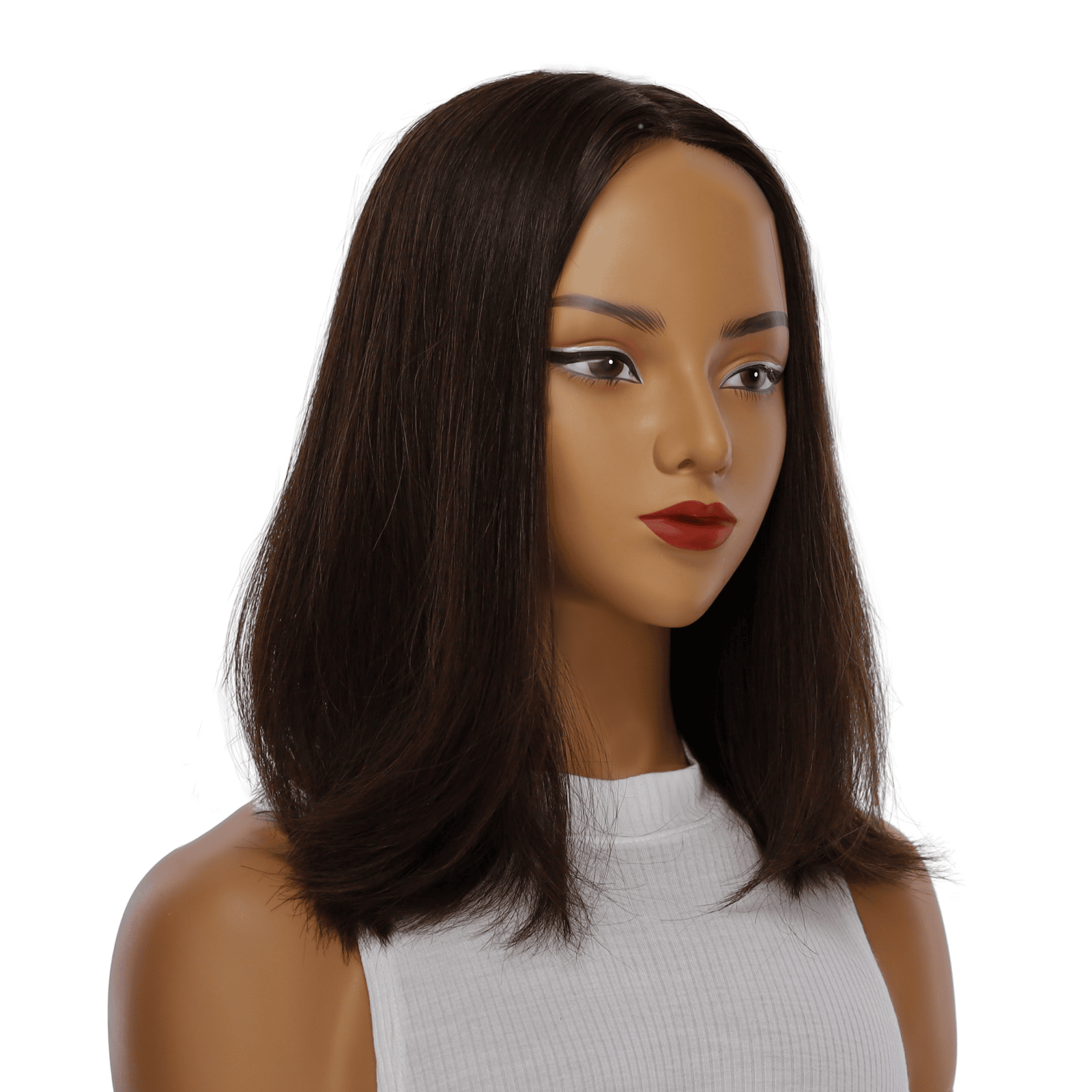 16" Princess Silk Top Wig Dark Brown