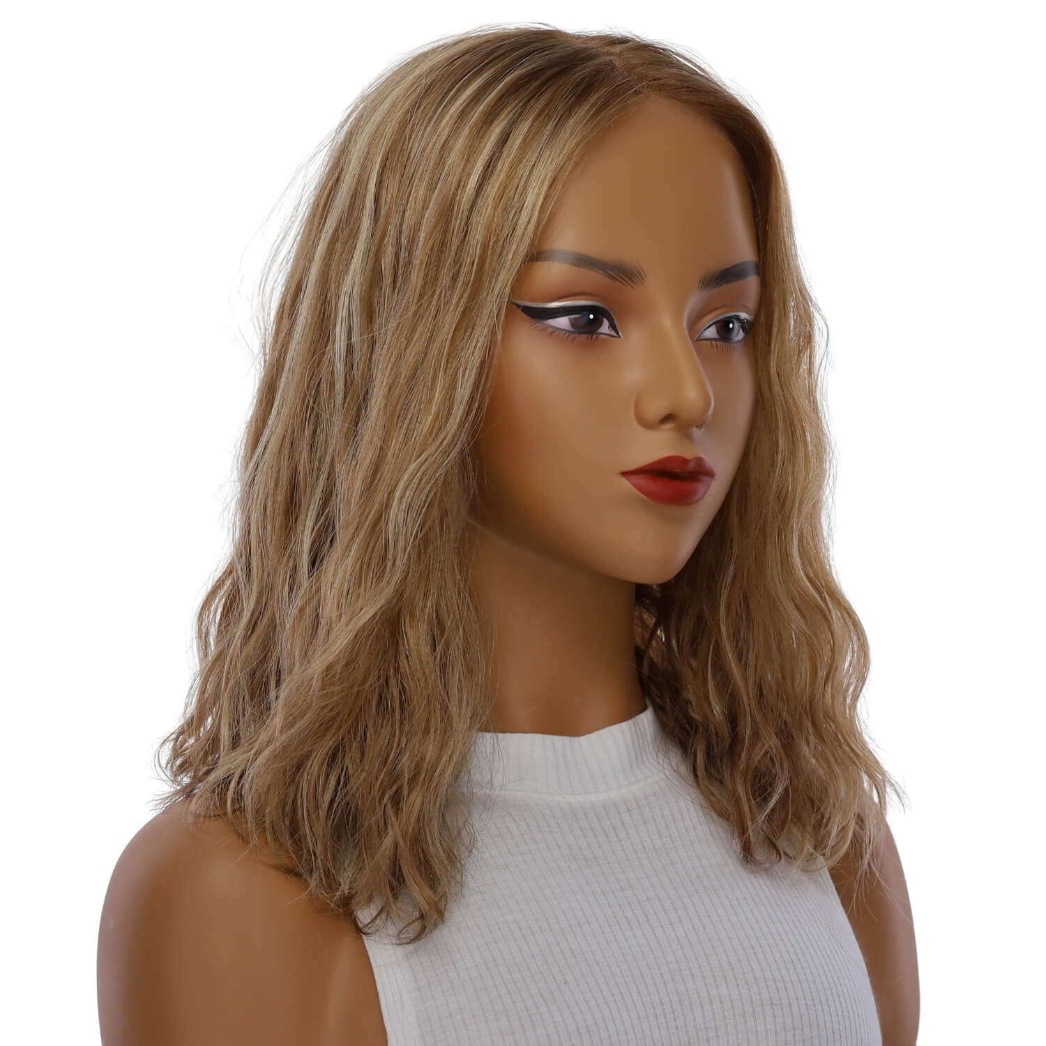 16" Princess Silk Top Wig Medium Blonde Wavy