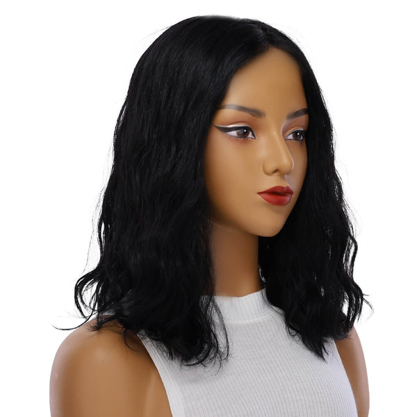 16" Princess Silk Top Wig Jet Black Wavy