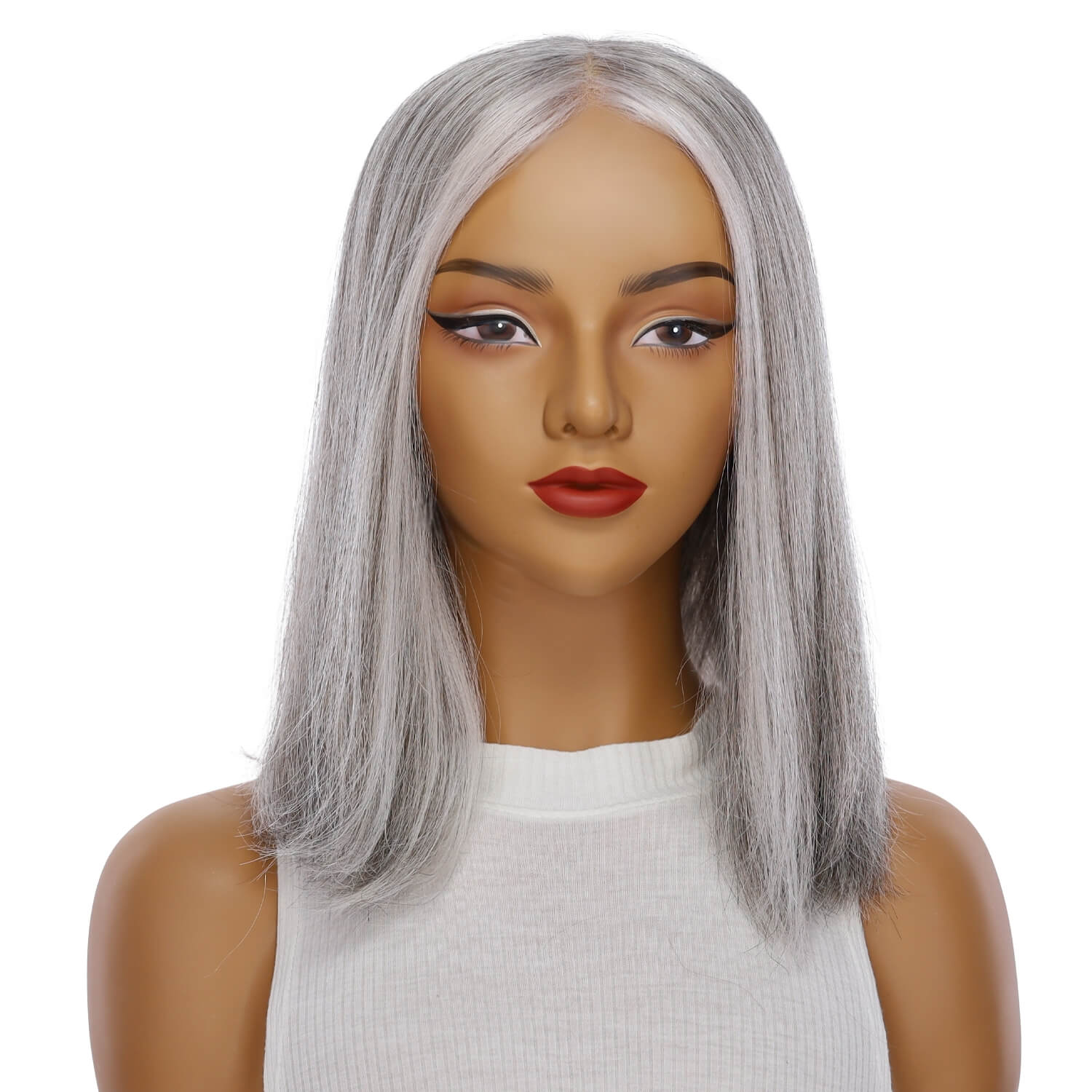 16" Princess Silk Top Wig Silver Fox