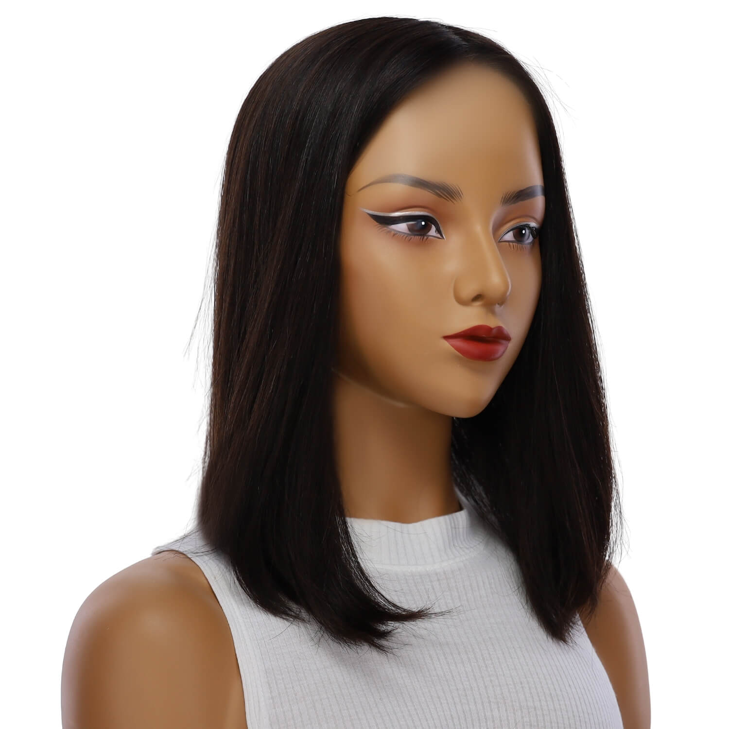 16" Princess Silk Top Wig Soft Black