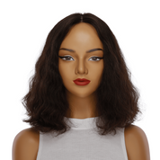 16" Princess Silk Top Wig Soft Black Wavy