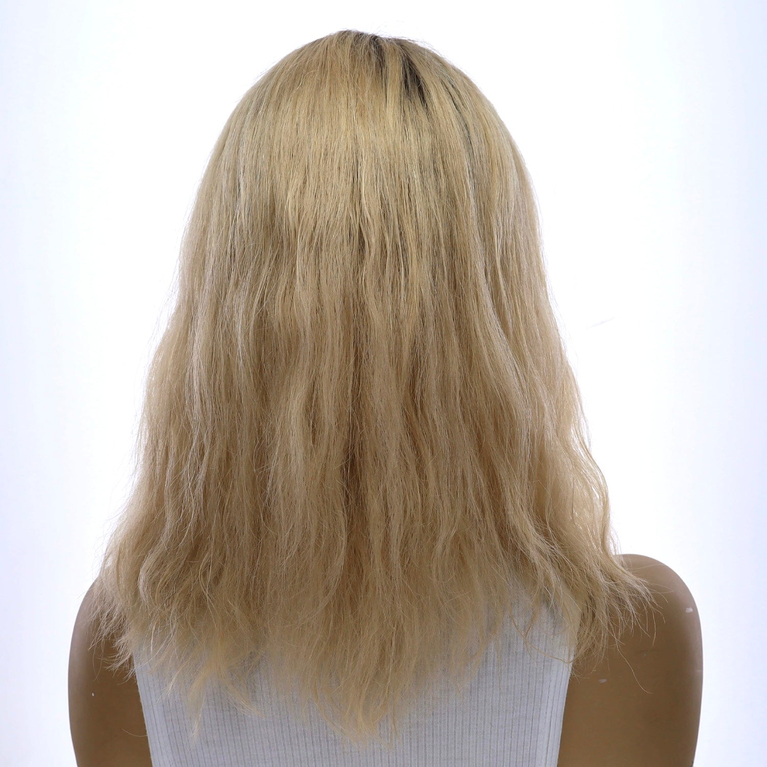 16" Divine Lace Top Topper Beige Blonde Wavy