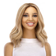 16" Divine Lace Top Wig Ashy Blonde w/ Highlights Wavy