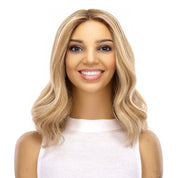 16" Divine Lace Top Wig Ashy Blonde w/ Highlights Wavy