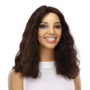 16" Divine Lace Top Wig Dark Brown Wavy