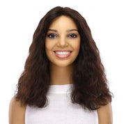 16" Divine Lace Top Wig Dark Brown Wavy