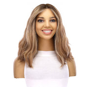 16" Divine Lace Top Wig Medium Blonde w/ Highlights Wavy