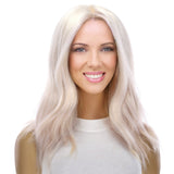 16" Ponytail Silk Part Wig Ice Blonde