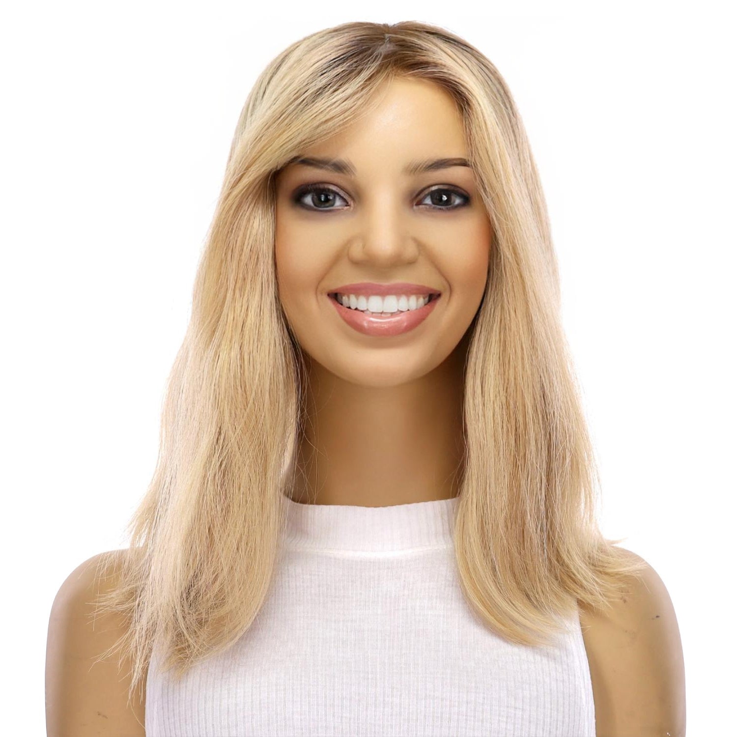 16" Princess Silk Top Wig Golden Blonde Wavy