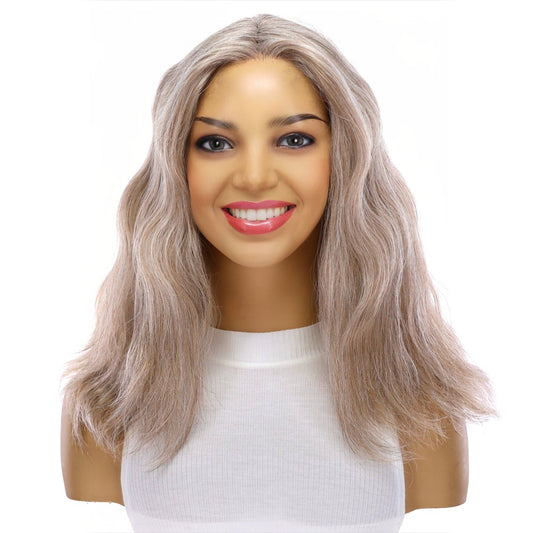 16" Divine Lace Top Wig Champagne Grey Wavy
