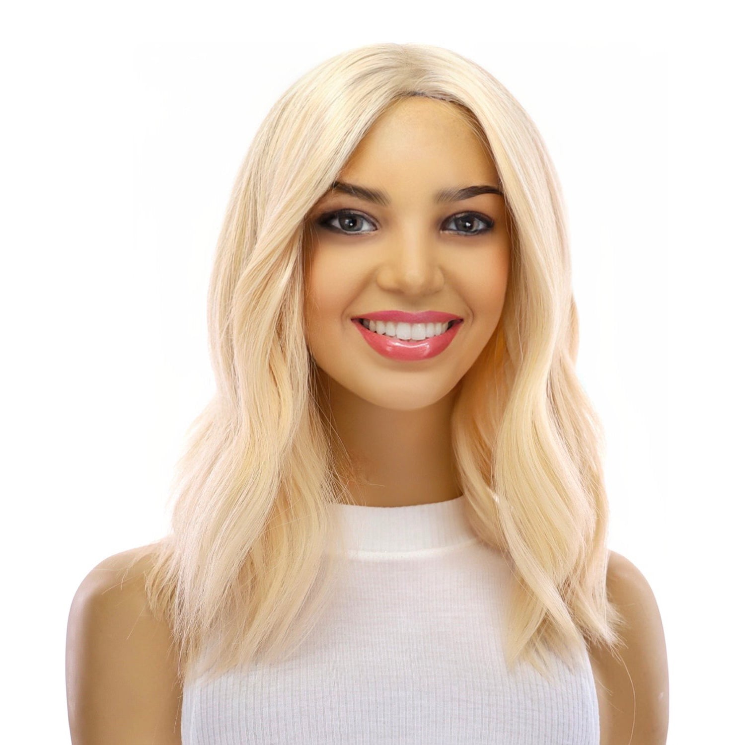 16" Divine Lace Top Wig Warm Platinum Blonde w/ No Rooting