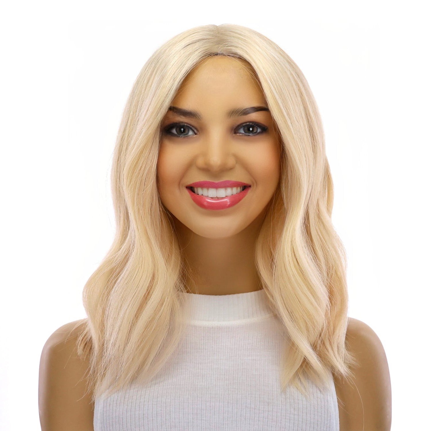 16" Divine Lace Top Wig Warm Platinum Blonde w/ No Rooting