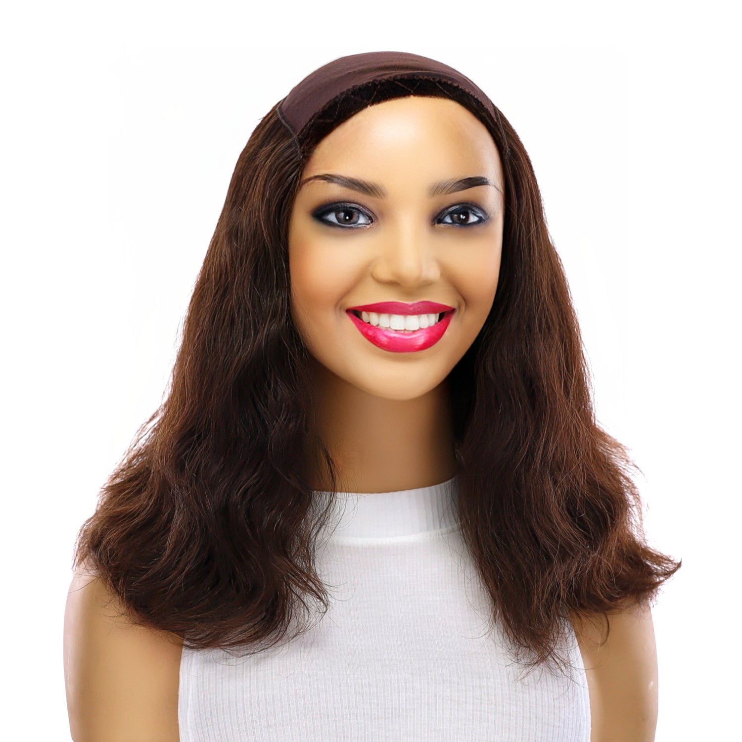 16" HatFall Wig Dark Brown Wavy